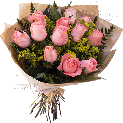 ♥ Buquê com Rosas Cor de Rosa