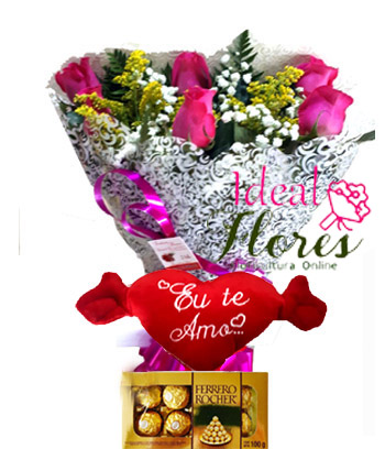Kit Buquê + Coração + Ferrero
